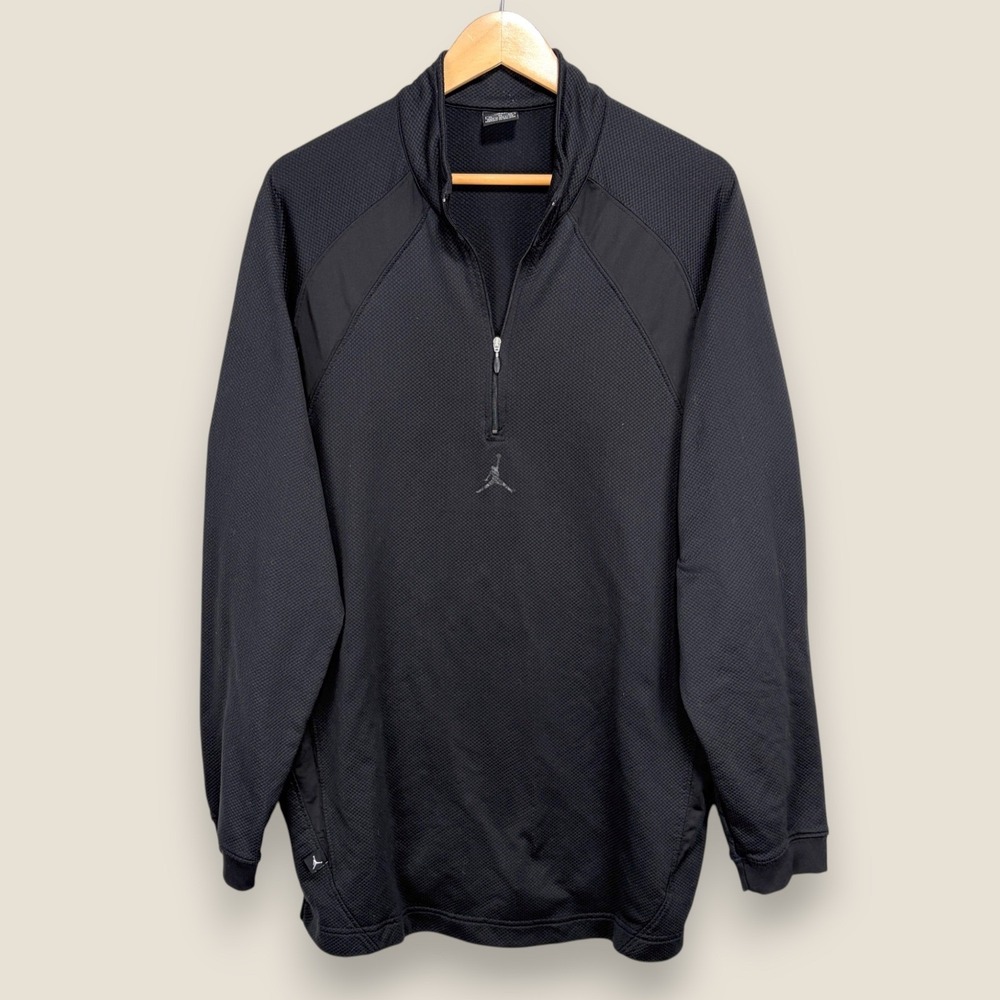 Nike Jordan 20 Half Zip Pullover Jacket Men XL Black Wicking Breathable 85-05